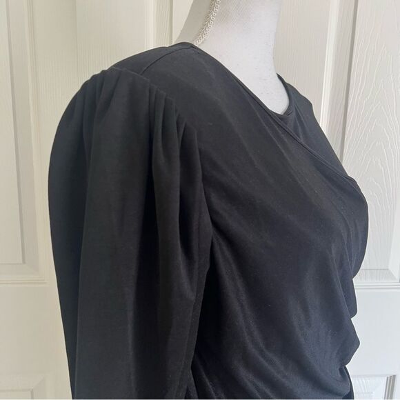 Anine Bing Alaia Ruched Mini Dress Black Large NEW MSRP $349 - Picture 5 of 9